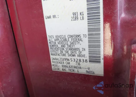 2009 Nissan Altima 2.5 S z USA, uszkodzony, nr VIN 1N4AL21E99N532838